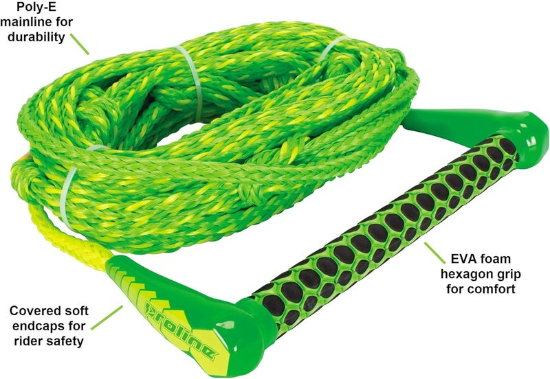 PROLINE 55ft Kneeboard Rope Green/Yellow - Image 2